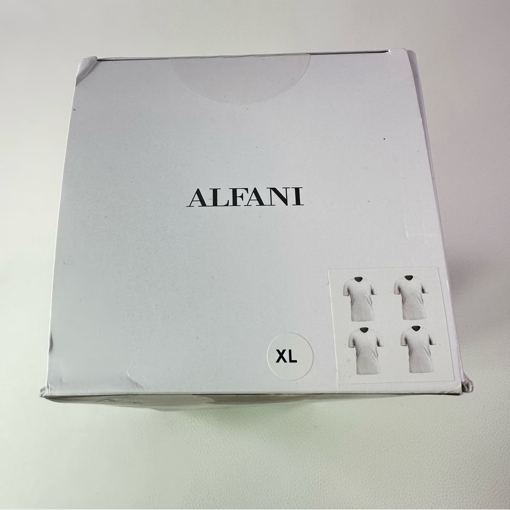 4/$25**4 Pack NEW Alfani Sz XL Men's White Cotton V-Neck T Shirt 100% Cotton - Picture 3 of 4